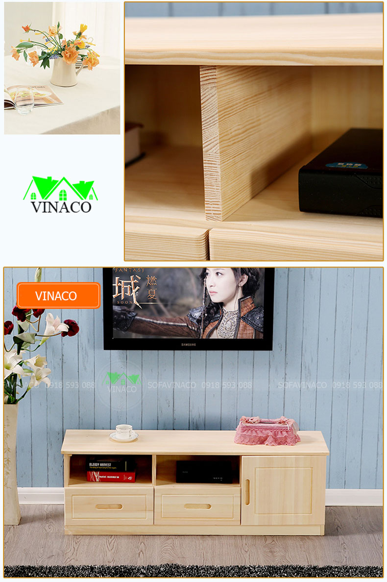 Mẫu tủ kệ tivi gỗ đẹp nhất 2019 của Vinaco